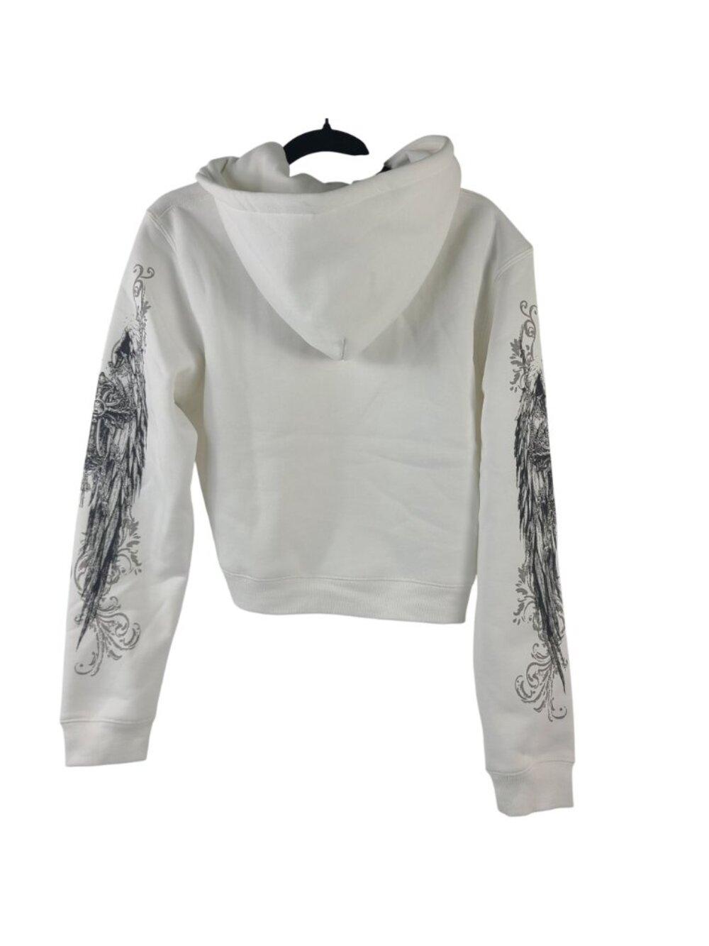 NEW Insomnia IV Elegance Cropped Hoodie With Angel & Cross Graphic White Sz XL - Picture 7 of 7